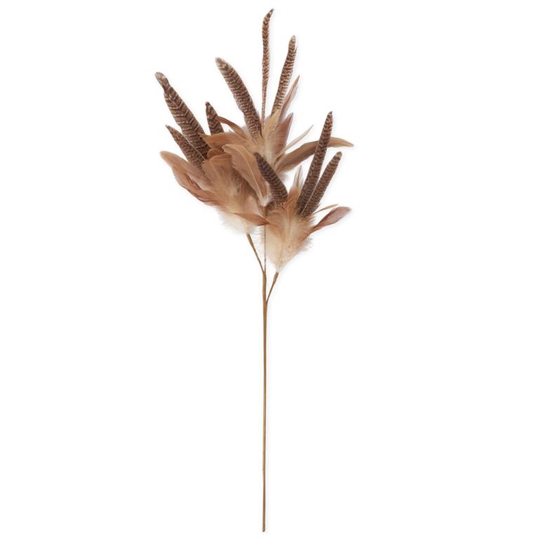 28 Inch Tan Feather Spray