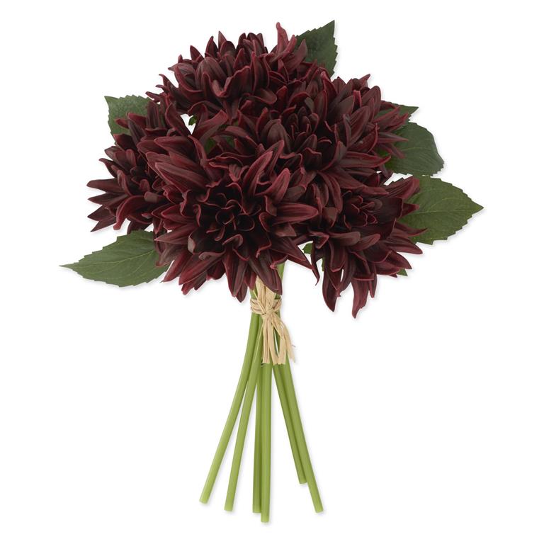 12 Inch Burgundy Real Touch Mums