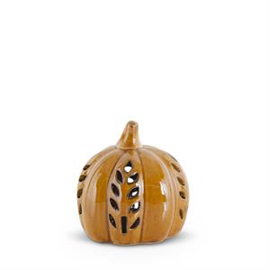 Ceramic LED Cutout Mini Pumpkin