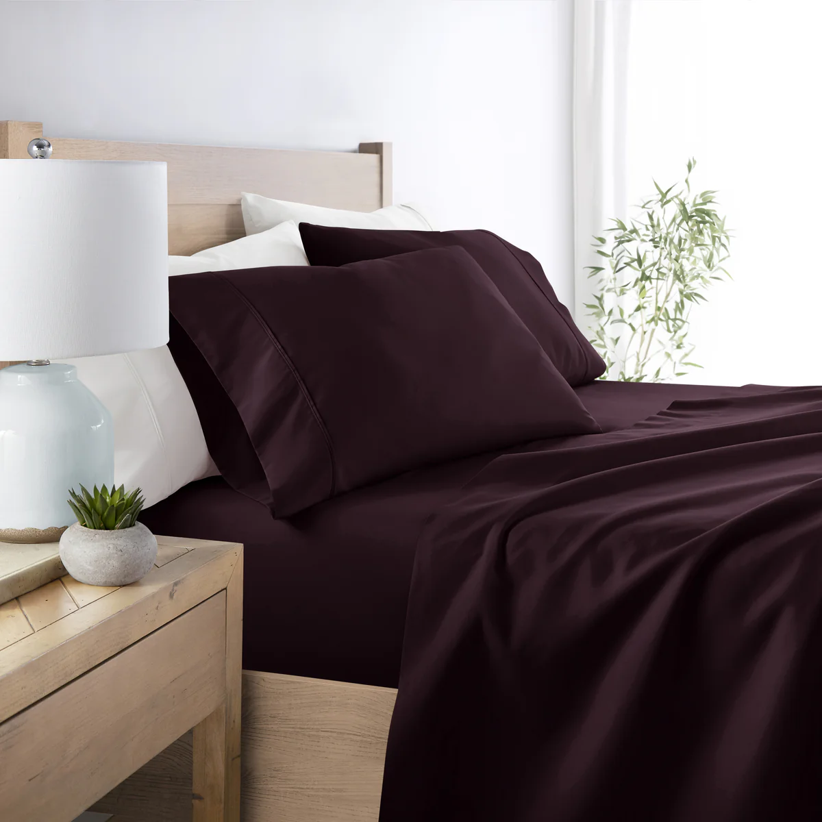 4-Piece Double Brushed Solid Sheet Set