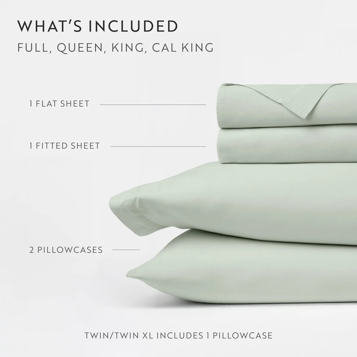 100% Cotton Percale Sheet Set – Queen | Green Haze