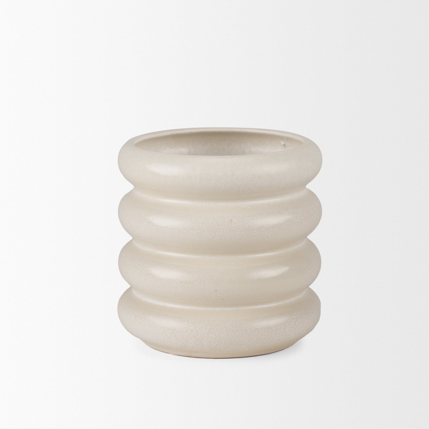 Ripple Pots – Cream Glazed Ceramic Planters