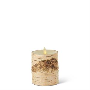 Birch Bark Wax Indoor Pillar Flameless Candle