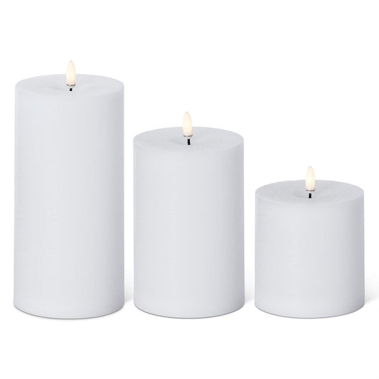 White LED Pillar Candle with Touch Top & 6-Hour Timer | Battery Operated Flameless Candle
