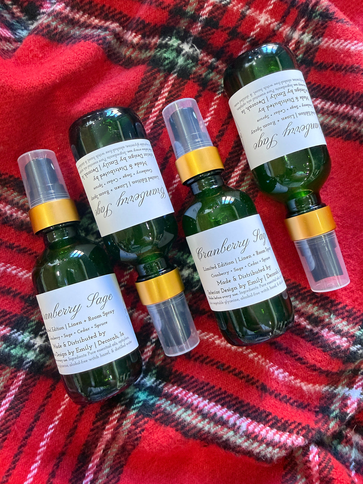 Cranberry Sage Christmas room and linen spray with cranberry sage cedar and spruce fragrance