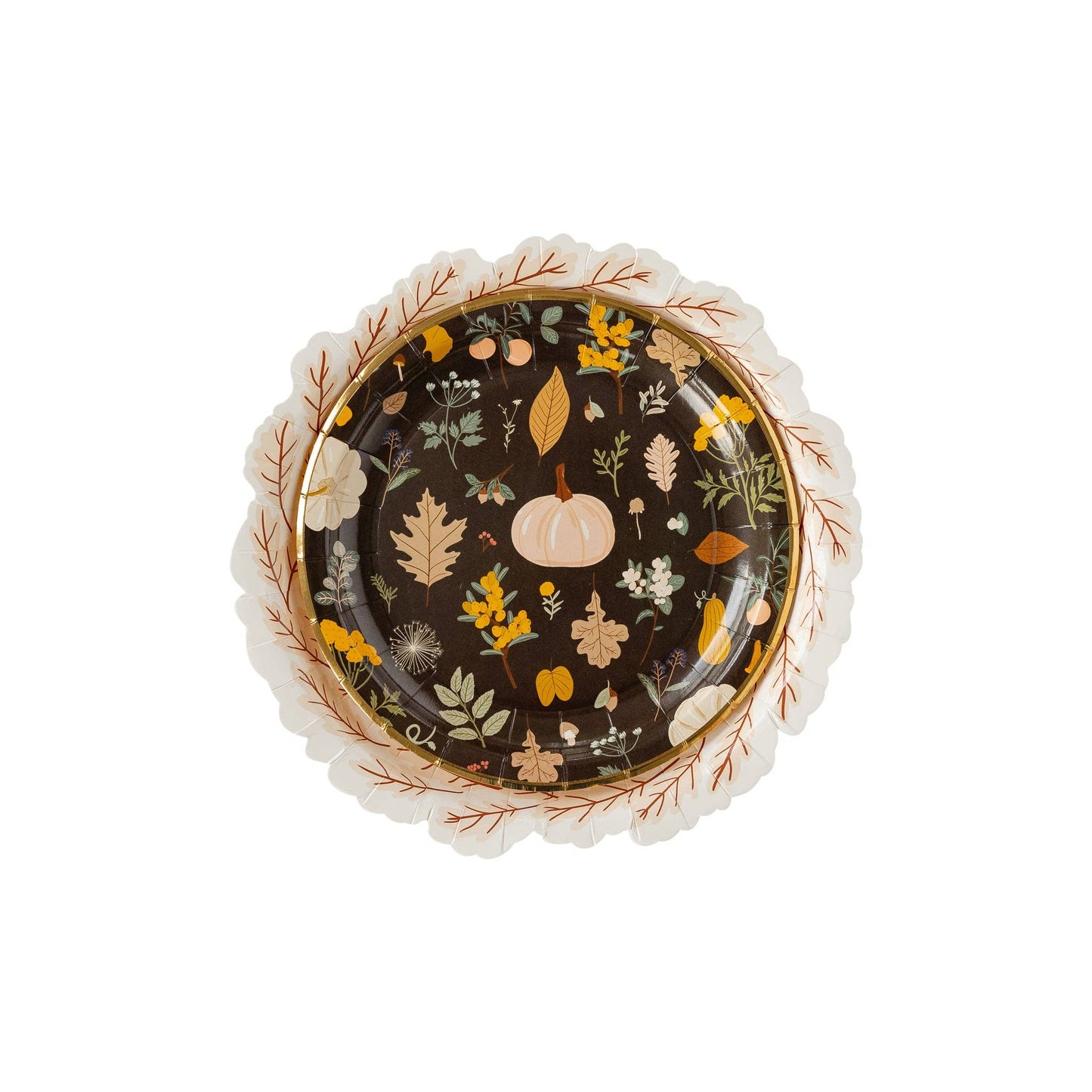 Harvest Leaves Wreath Shaped Dinner Plate