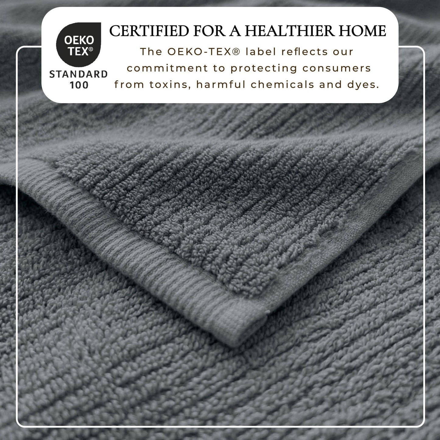 Georgiana Collection - Turkish Cotton Ribbed 6-Piece Bath Towel Set