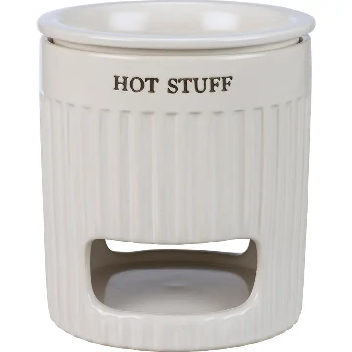 Hot Stuff White Stoneware Dip Warmer