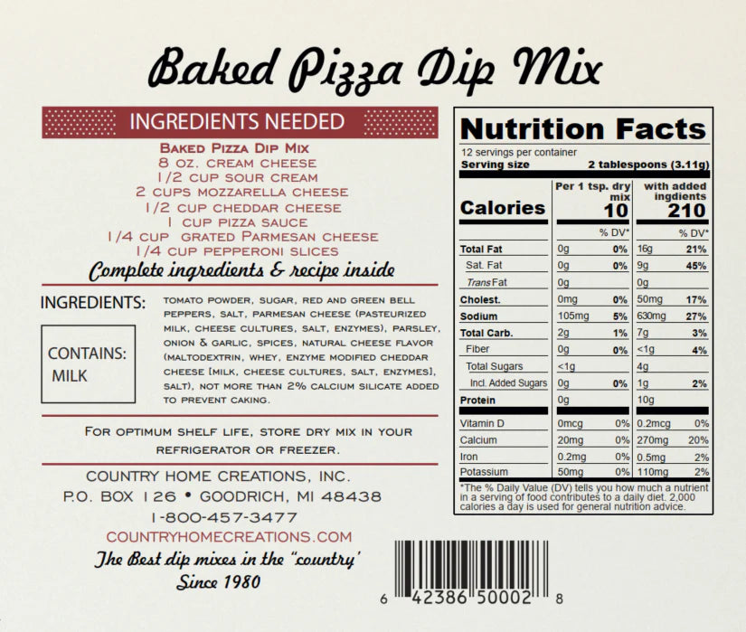 Artisan Kitchen Baked Pizza Dip Mix