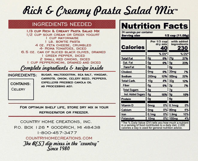 Rich & Creamy Pasta Salad Mix