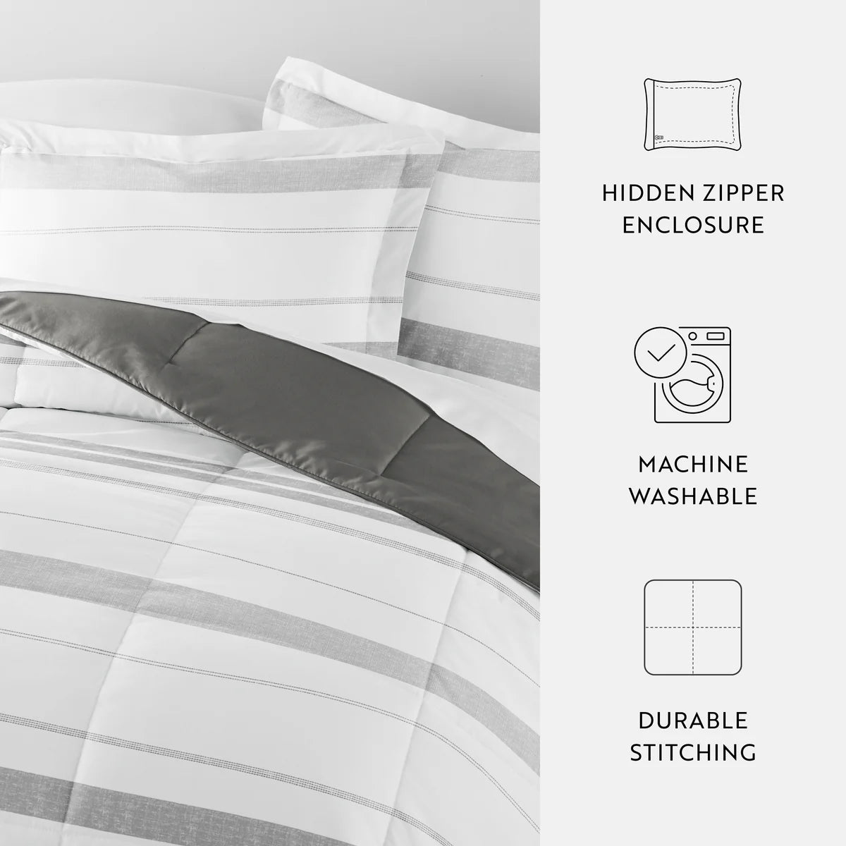 Stitched Stripe Comforter Set