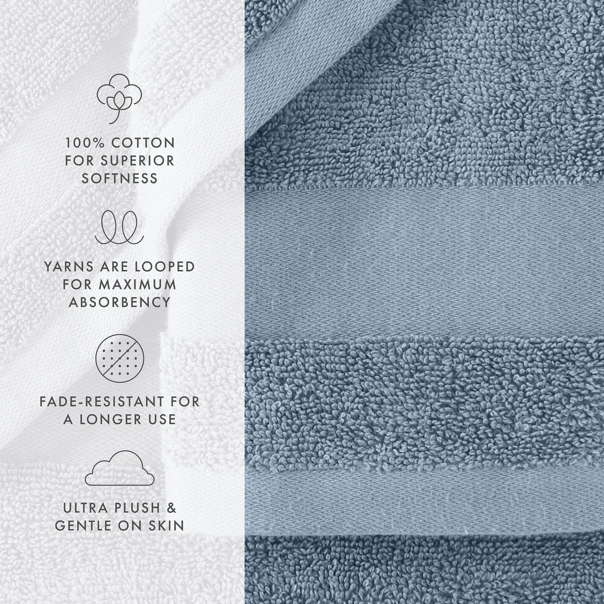 6-Piece Luxury Hotel Cotton Bath Towel Set