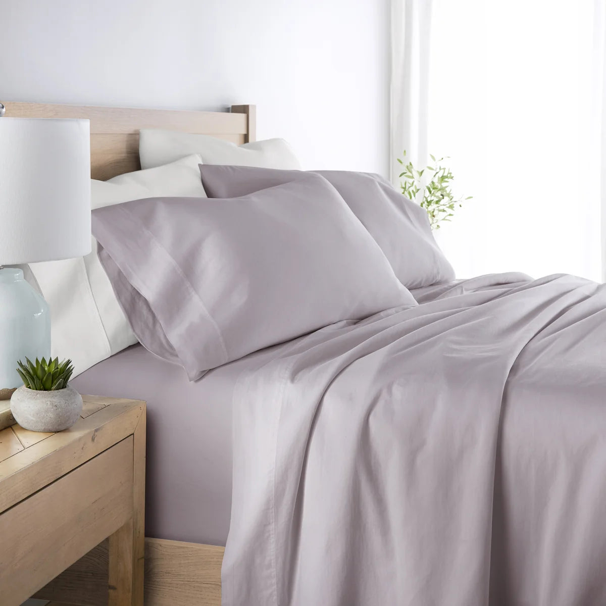 Long-Staple Cotton Sateen Sheet Set – Queen | Mauve