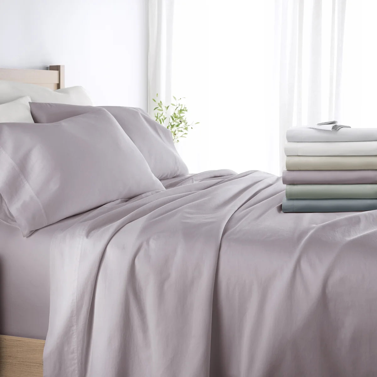 Long-Staple Cotton Sateen Sheet Set – Queen | Mauve