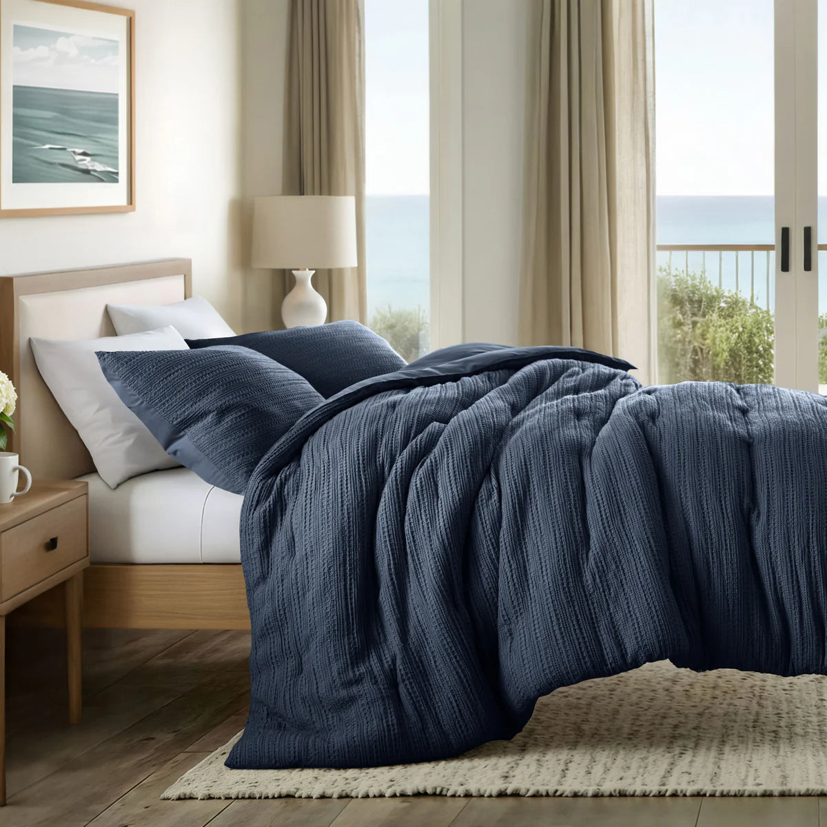 Waffle Textured Down-Alternative Comforter Set