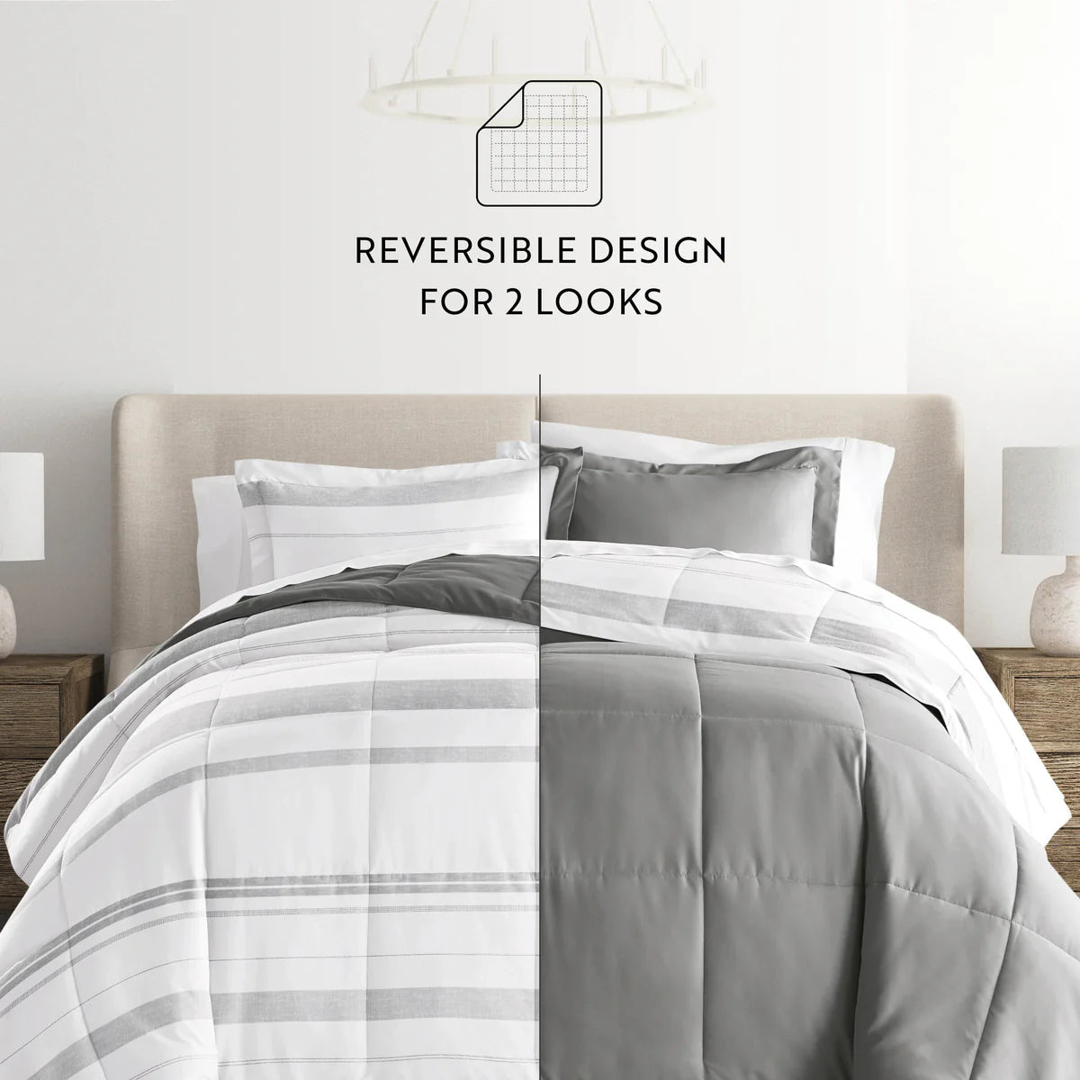 Stitched Stripe Comforter Set