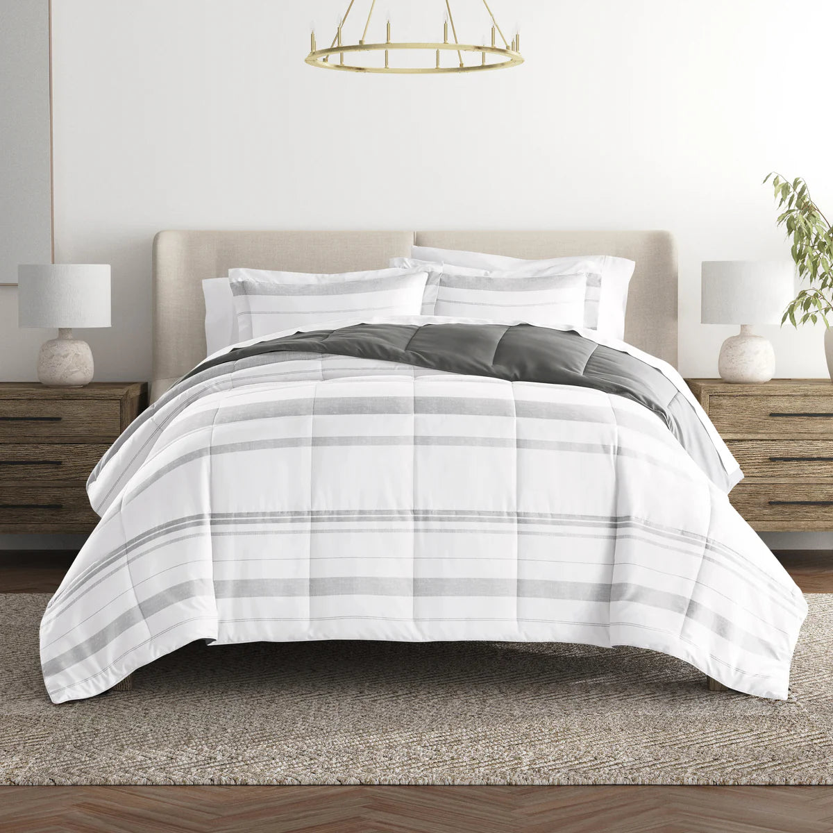 Stitched Stripe Comforter Set
