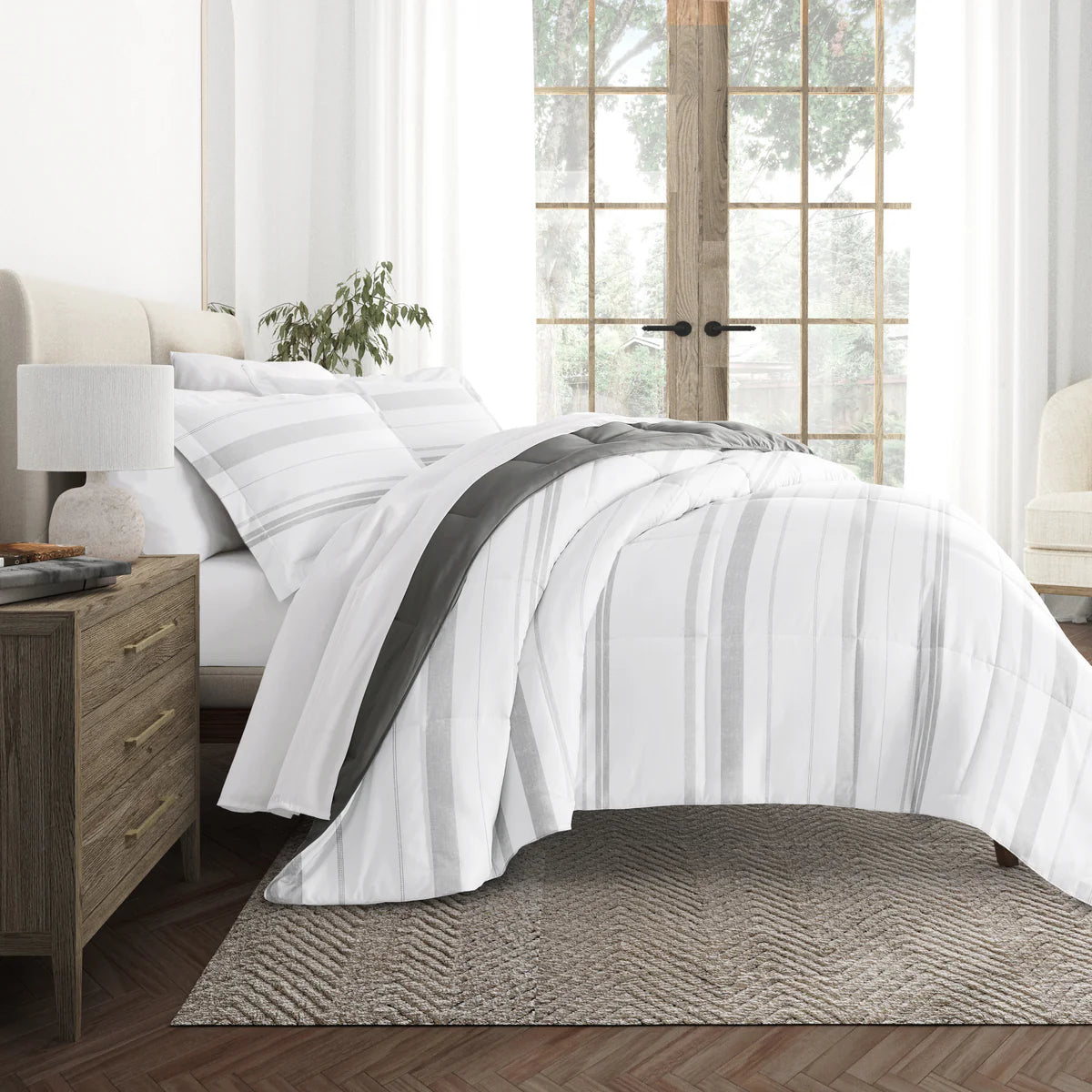 Stitched Stripe Comforter Set
