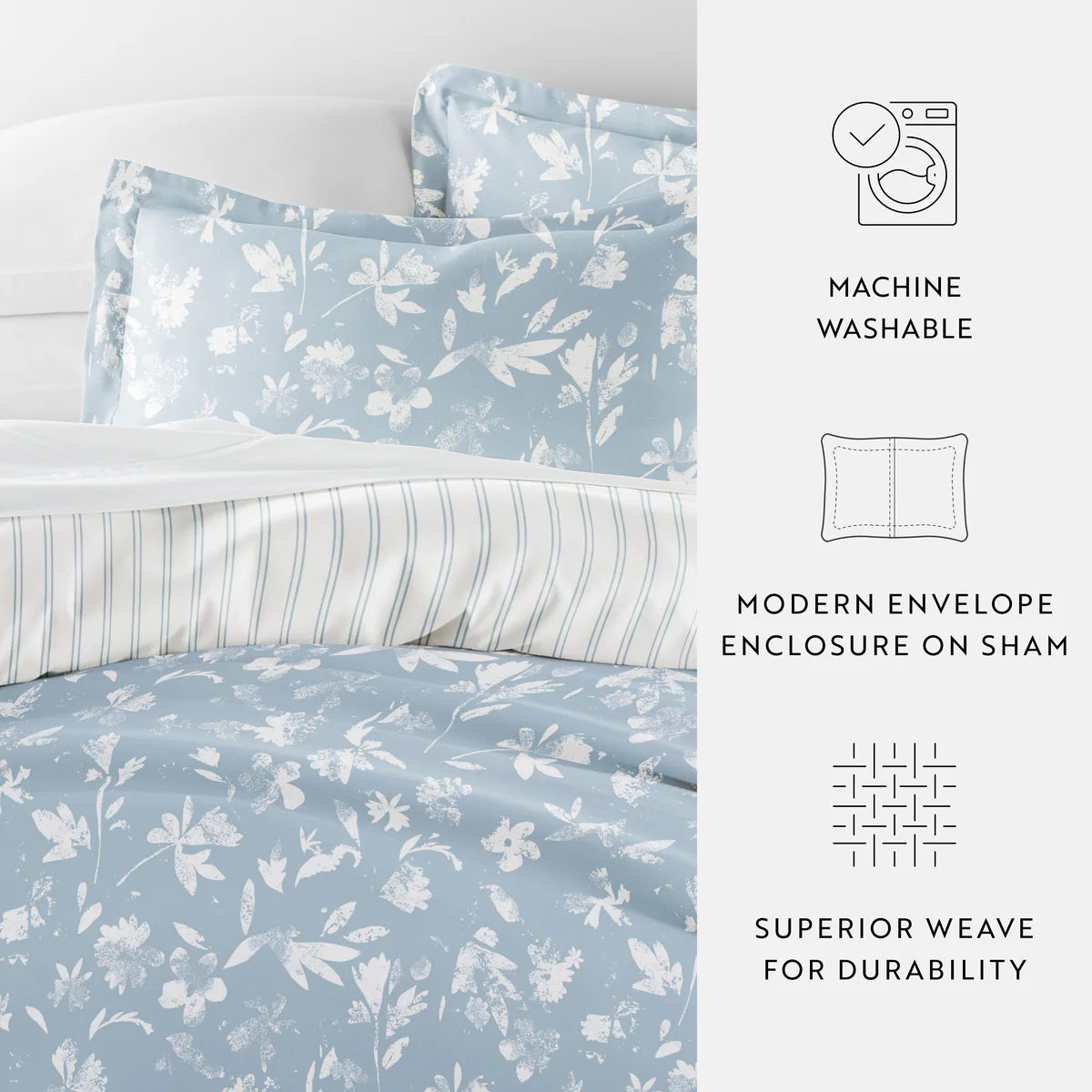 Reversible Country Home Patterned Duvet Cover Set