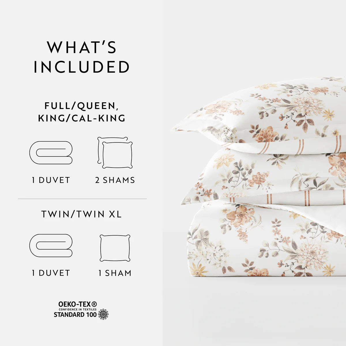 Reversible Sunset Garden Patterned Duvet Cover Set