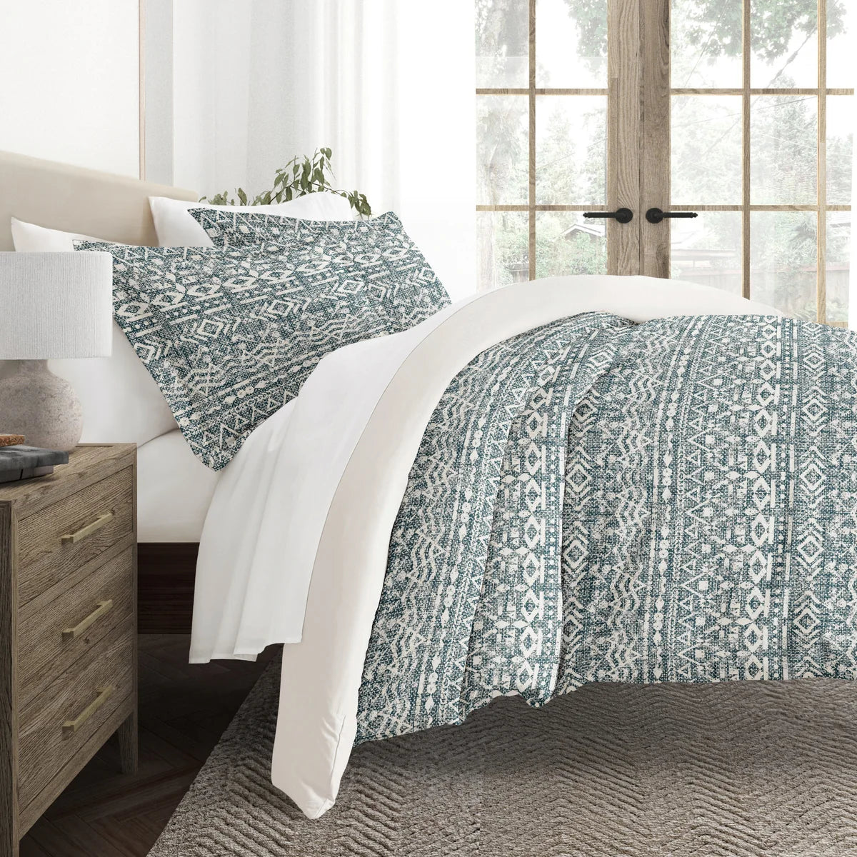 Modern Rustic Reversible Duvet Cover Set