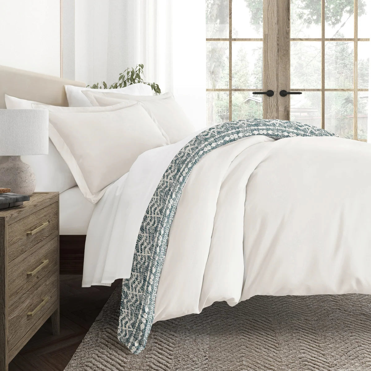 Modern Rustic Reversible Duvet Cover Set