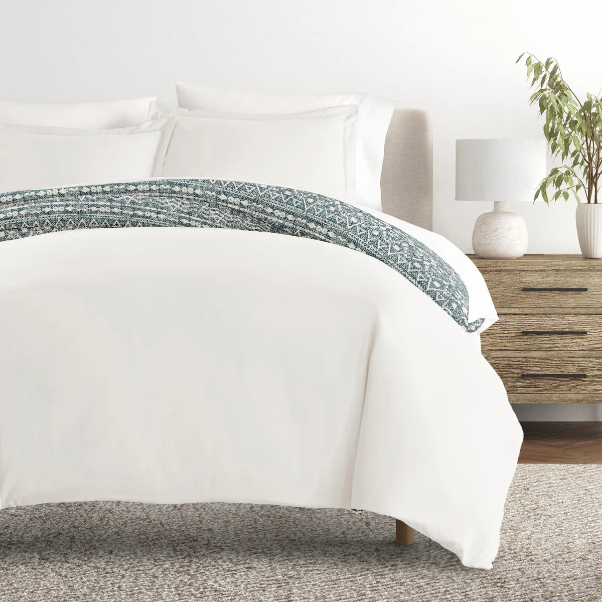 Modern Rustic Reversible Duvet Cover Set