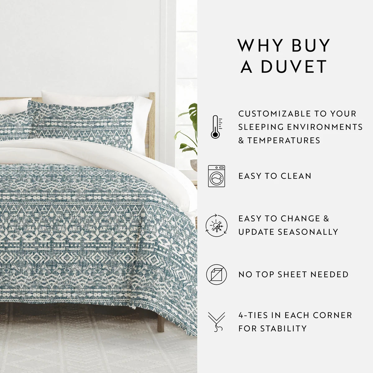 Modern Rustic Reversible Duvet Cover Set