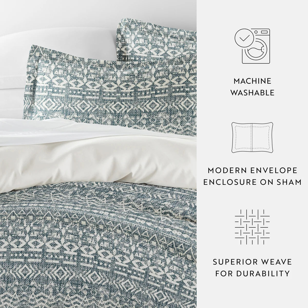 Modern Rustic Reversible Duvet Cover Set