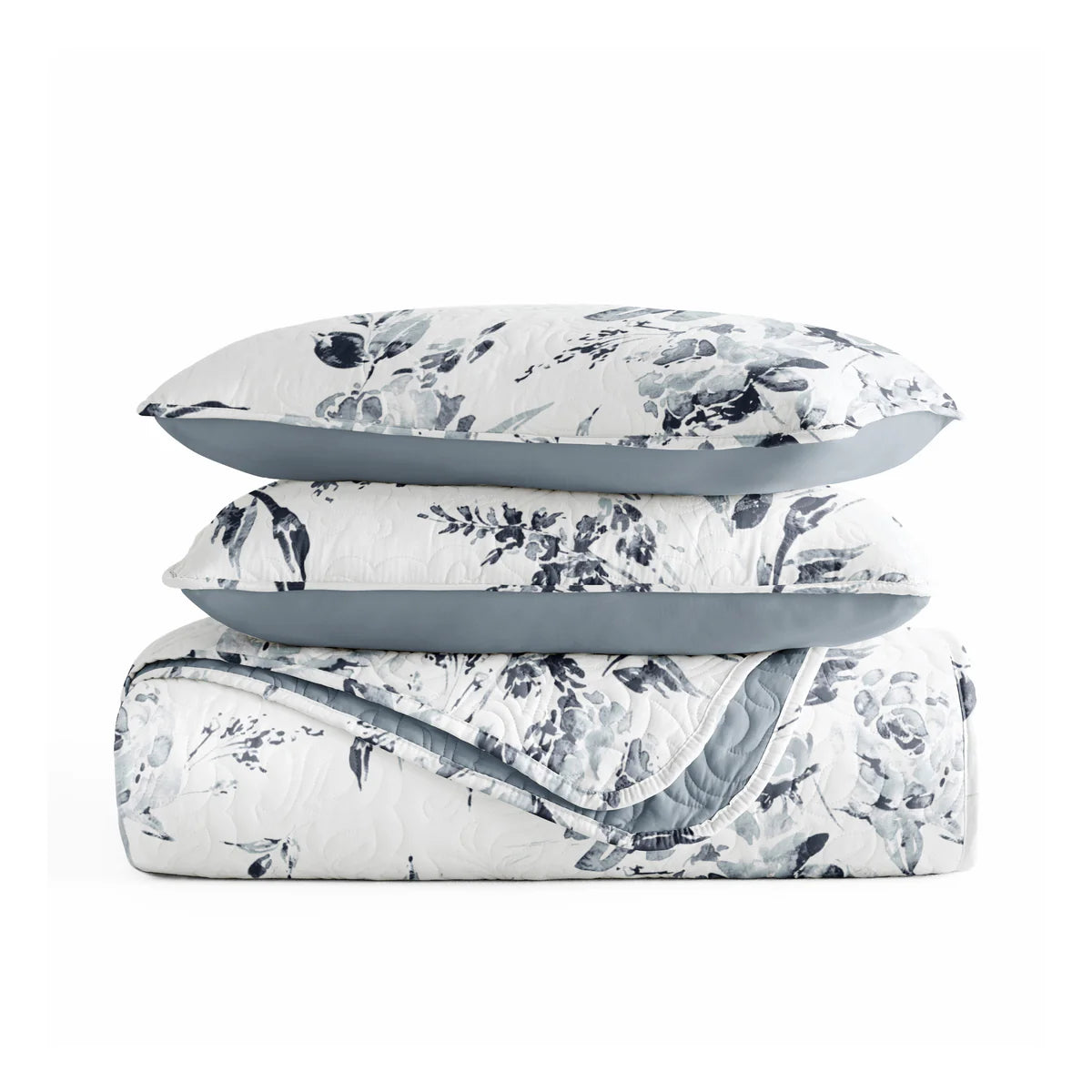 Rose Garden Patterned Quilted Coverlet Set