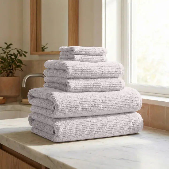 Georgiana Collection | Turkish Cotton Ribbed Towel Set