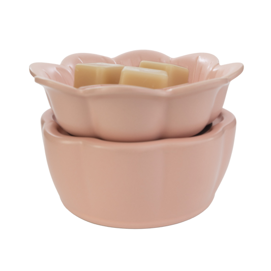 Petal Pink Ceramic 2 in 1 Candle and Wax Warmer