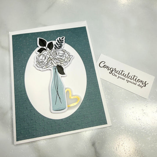 Elegant Floral Bouquet Congratulations Card