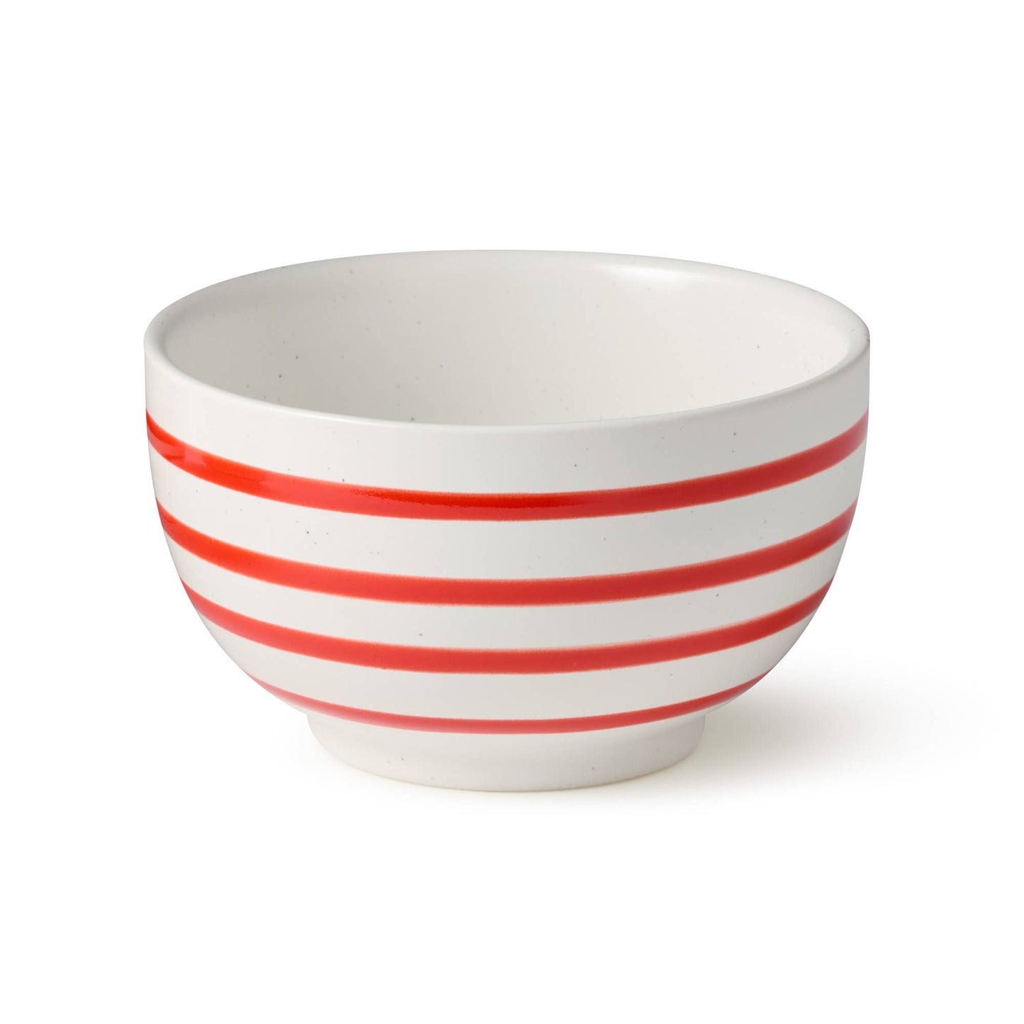 Red Striped Stoneware Bowl