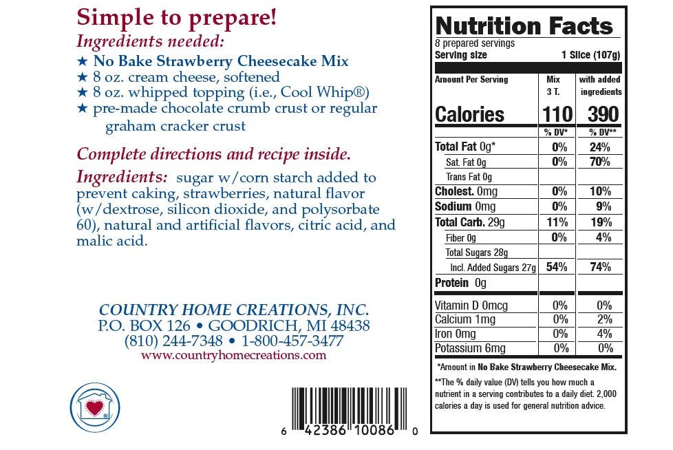 Strawberry Cheesecake Mix - No Bake
