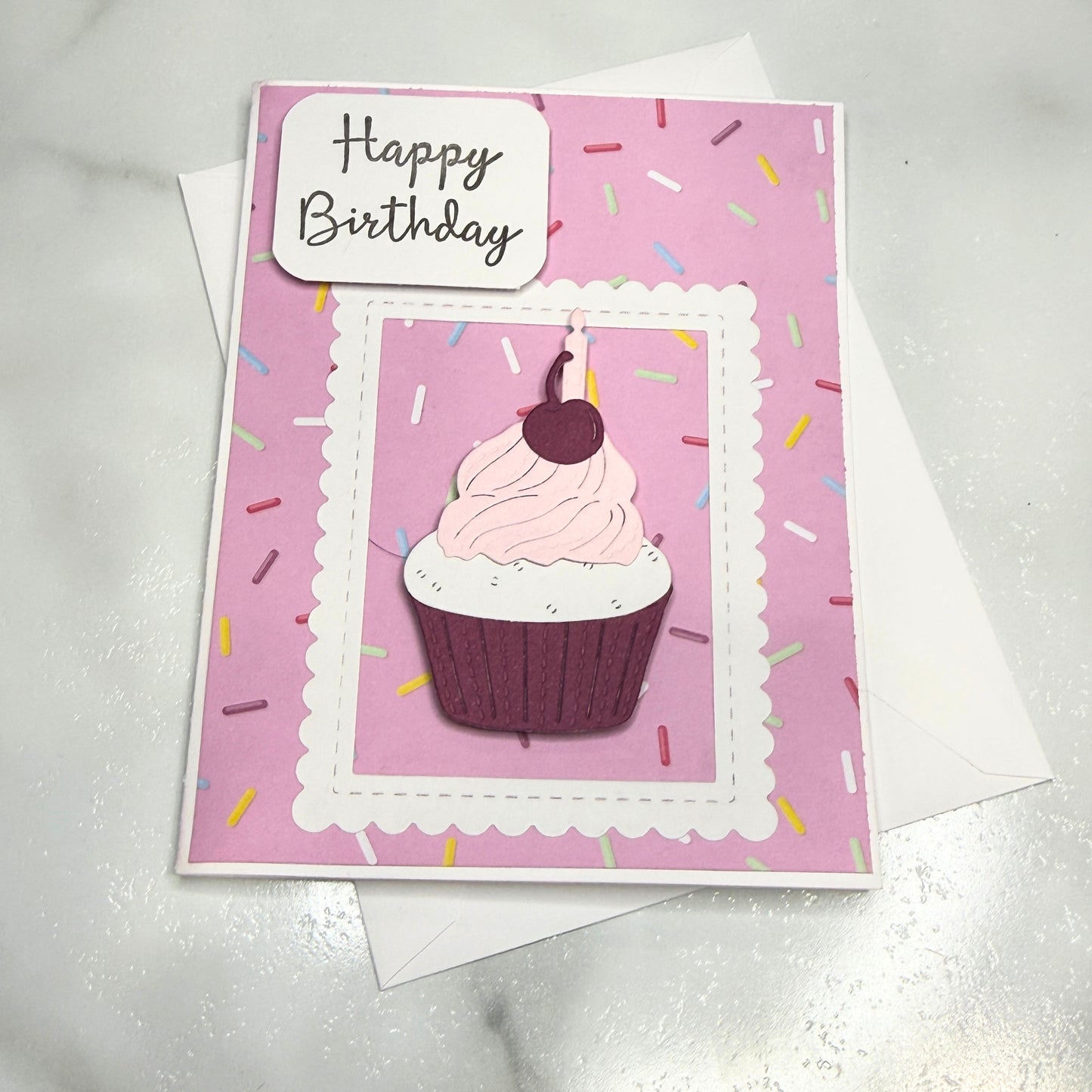 Pink Cupcake Birthday Card