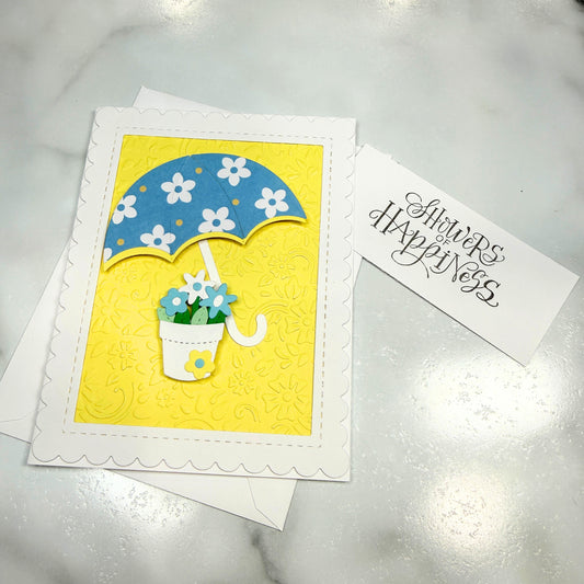 “Showers of Happiness” Umbrella Floral Card